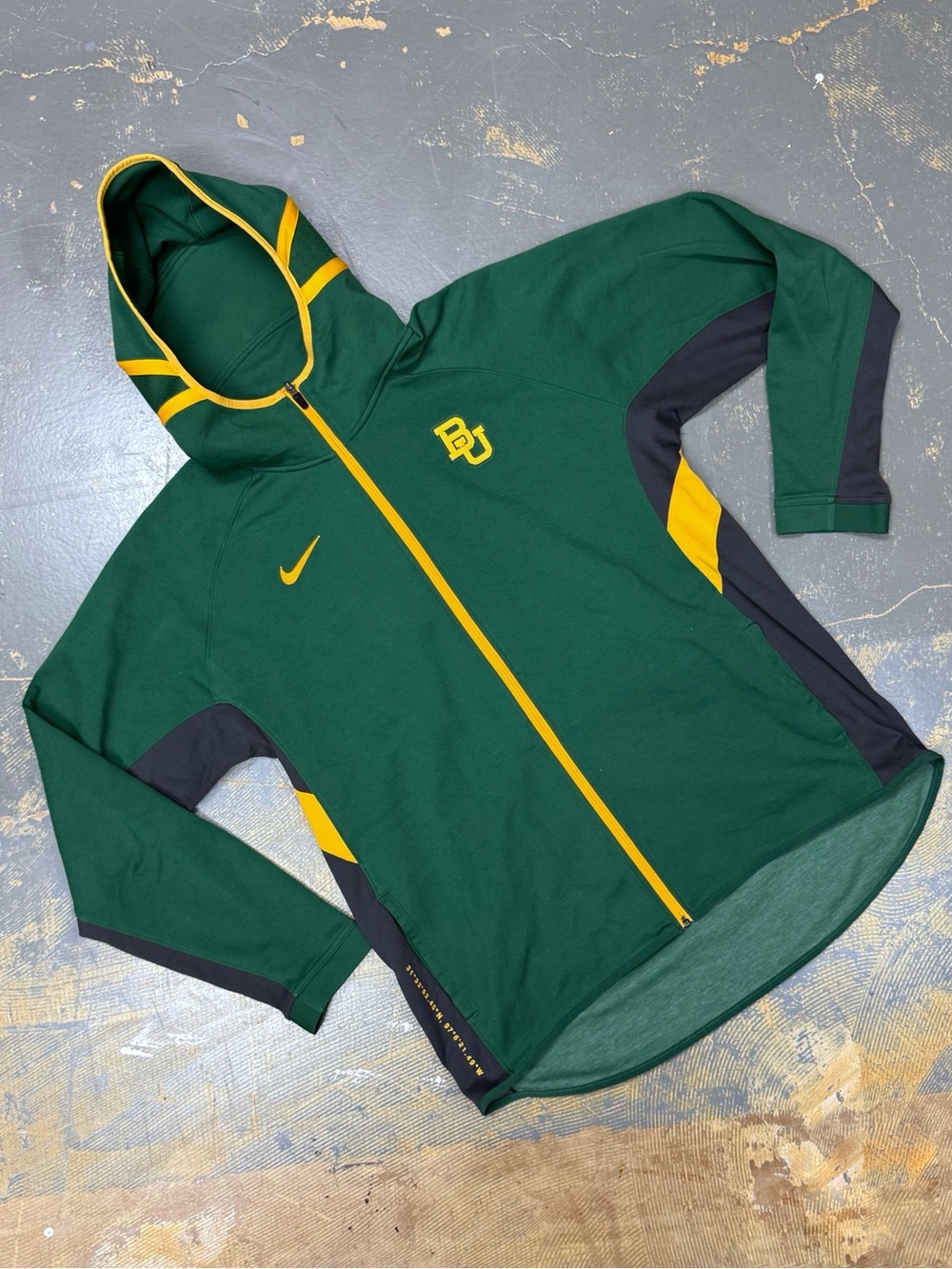 Nike Baylor Bears Basketball Elite Full Zip Hooded CN0486-802 XL Football